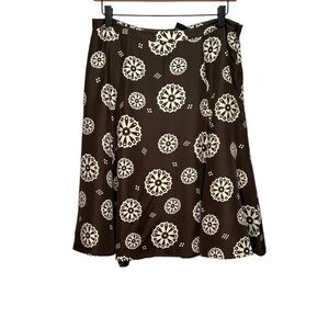 Jacob Brown Silk Skirt Geometric Print Lightweight Size 9/10